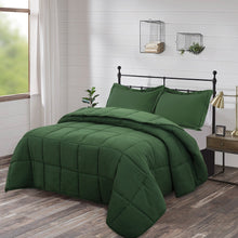 Load image into Gallery viewer, Twin Size Green 3 Piece Microfiber Reversible Comforter Set