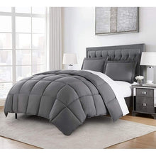 Load image into Gallery viewer, Twin Size Reversible Microfiber Down Alternative Comforter Set in Grey