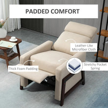 Load image into Gallery viewer, Modern Upholstered Manual Reclining Sofa Chair w/ Armrest and Footrest Grey