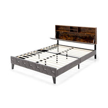 Load image into Gallery viewer, Full Size Velvet Upholstered Open/Close Storage Headboard Platform Bed