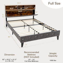 Load image into Gallery viewer, Full Size Velvet Upholstered Open/Close Storage Headboard Platform Bed