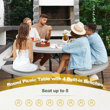 Load image into Gallery viewer, Grey All Weather 8 Seater Picnic Table Umbrella Hole