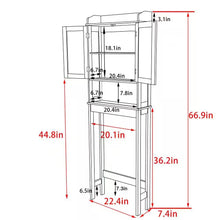 Load image into Gallery viewer, Over the Toilet Bathroom Storage Cabinet Shelving Unit in Grey Wood Finish
