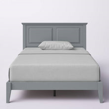 Load image into Gallery viewer, Full Traditional Solid Oak Wooden Platform Bed Frame with Headboard in Grey