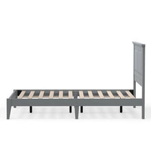 Load image into Gallery viewer, Full Traditional Solid Oak Wooden Platform Bed Frame with Headboard in Grey