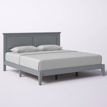 Load image into Gallery viewer, King Traditional Solid Oak Wooden Platform Bed Frame with Headboard in Grey