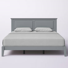 Load image into Gallery viewer, King Traditional Solid Oak Wooden Platform Bed Frame with Headboard in Grey