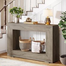 Load image into Gallery viewer, Modern Farmhouse 47-inch Long Entryway / Console Table in Grey Wood Finish