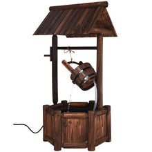 Load image into Gallery viewer, Outdoor Patio Garden Solid Wood Wishing Well Water Fountain with Pump