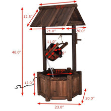 Load image into Gallery viewer, Outdoor Patio Garden Solid Wood Wishing Well Water Fountain with Pump