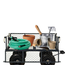 Load image into Gallery viewer, Heavy Duty Grey Steel Garden Utility Cart Wagon with Removable Sides