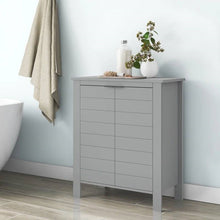 Load image into Gallery viewer, Bathroom Linen Cabinet with Storage Shelf in Grey Wood Finish