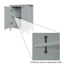 Load image into Gallery viewer, Bathroom Linen Cabinet with Storage Shelf in Grey Wood Finish