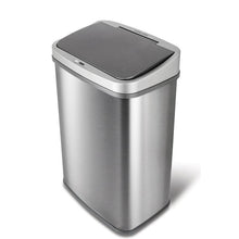 Load image into Gallery viewer, Grey 13-Gallon Stainless Steel Kitchen Trash Can with Motion Sensor Lid