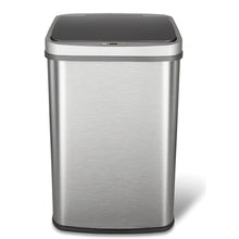 Load image into Gallery viewer, Grey 13-Gallon Stainless Steel Kitchen Trash Can with Motion Sensor Lid