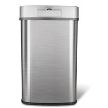 Load image into Gallery viewer, Grey 13-Gallon Stainless Steel Kitchen Trash Can with Motion Sensor Lid