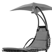 Load image into Gallery viewer, Grey Single Person Sturdy Modern Chaise Lounger Hammock Chair Porch Swing