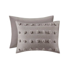 Load image into Gallery viewer, Twin/Twin XL 2-Piece Grey Microfiber Comforter Set with Decorative Pompoms