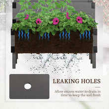 Load image into Gallery viewer, 2 Tier Self Draining Grey Wood Raised Garden Bed Planter Box with Trellis