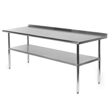 Load image into Gallery viewer, Stainless Steel 72 x 30 inch Kitchen Restaurant Prep Work Table with Backsplash