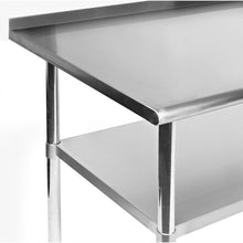 Load image into Gallery viewer, Stainless Steel 72 x 30 inch Kitchen Restaurant Prep Work Table with Backsplash