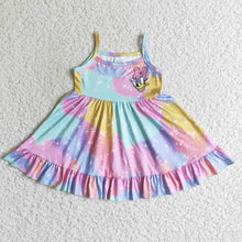 Load image into Gallery viewer, Tie dye sleeveless duck cute baby girls dress