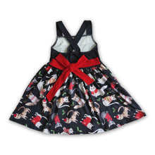 Load image into Gallery viewer, Cute cat sleeveless belt baby girls Christmas dresses