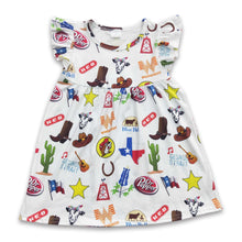Load image into Gallery viewer, Flutter sleeves cactus boots baby girls dresses