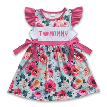 Load image into Gallery viewer, I love MOMMY floral mother's day baby girls dress
