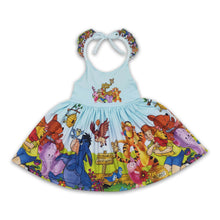 Load image into Gallery viewer, Backless sleeveless bear print kids girls dresses