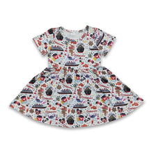 Load image into Gallery viewer, Short sleeves anchor boat mouse girls dresses
