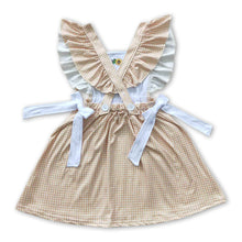Load image into Gallery viewer, Cow embroidery bow pocket kids girls dresses