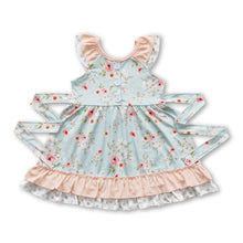 Load image into Gallery viewer, Floral ruffle belt baby girls spring dresses