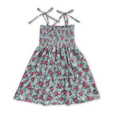 Load image into Gallery viewer, Suspenders elastic flower baby girls summer dress