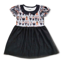 Load image into Gallery viewer, Black tulle short sleeves movie girls dresses