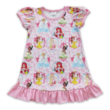 Load image into Gallery viewer, Polka dots short sleeves princess baby girls dress