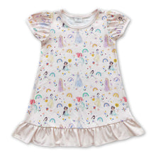 Load image into Gallery viewer, Rainbow short sleeves princess baby girls dress