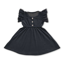 Load image into Gallery viewer, Flutter sleeves black lace baby girls dresses
