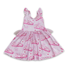 Load image into Gallery viewer, Pink tulle flutter sleeves party girls dresses