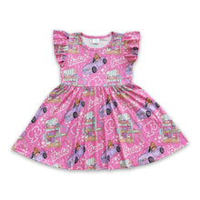 Load image into Gallery viewer, Flutter sleeves pink cars party girls dresses