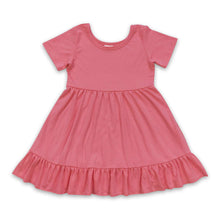 Load image into Gallery viewer, Short sleeves watermelon red cotton baby girls dresses