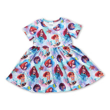 Load image into Gallery viewer, Short sleeves fish princess girls twirl dresses