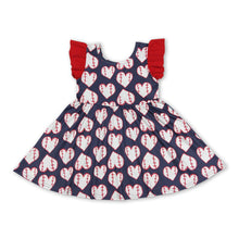 Load image into Gallery viewer, Red flutter sleeves baseball baby girls dresses