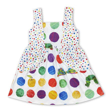 Load image into Gallery viewer, Green polka dots butterfly caterpillar girls summer dress