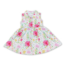 Load image into Gallery viewer, Sleeveless floral polo baby girls dresses