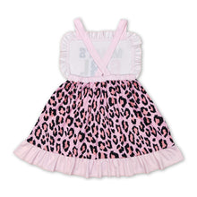 Load image into Gallery viewer, Pink mama's girl leopard ruffle kids dresses