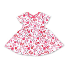 Load image into Gallery viewer, Short sleeves floral guitar roller skates girls dresses