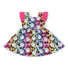 Load image into Gallery viewer, Flutter sleeves leopard smile kids girls dresses