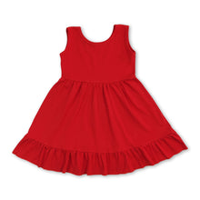 Load image into Gallery viewer, Sleeveless red ruffle baby girls summer dress