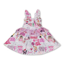 Load image into Gallery viewer, Pink flutter sleeves smile guitar singer girls tulle dress